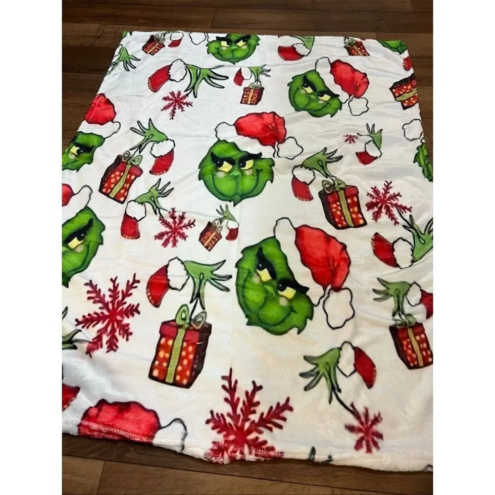 The Grinch Baby Christmas Blanket Approximately 27”x29”